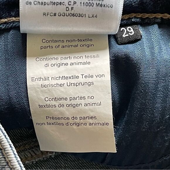 Guess Denim Blue Embellished Distressed Jean Mini Skirt Size 29 - Picture 6 of 12